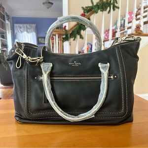 NWT Kate Spade Black Leather “Riley” Handbag